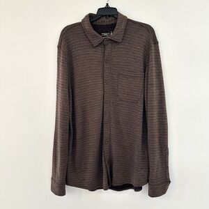 Smartwool Merino 250 Long Sleeve Button Down Shirt Brown Mens Large 100% Wool